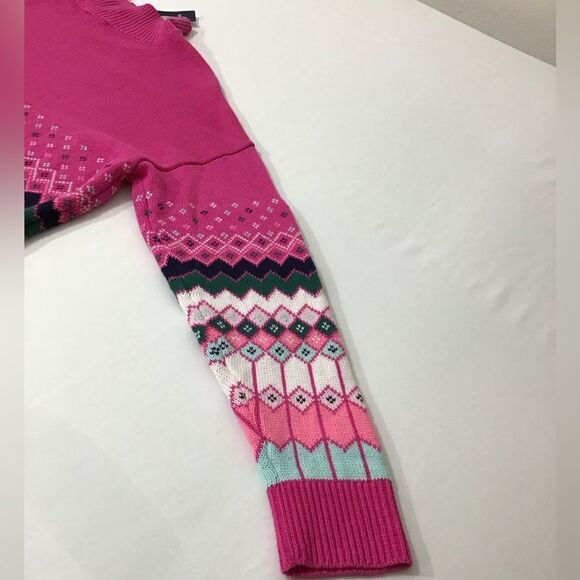 Crown & Ivy Pink Knit Ski Sweater Oversized New Size Large - Picture 8 of 11